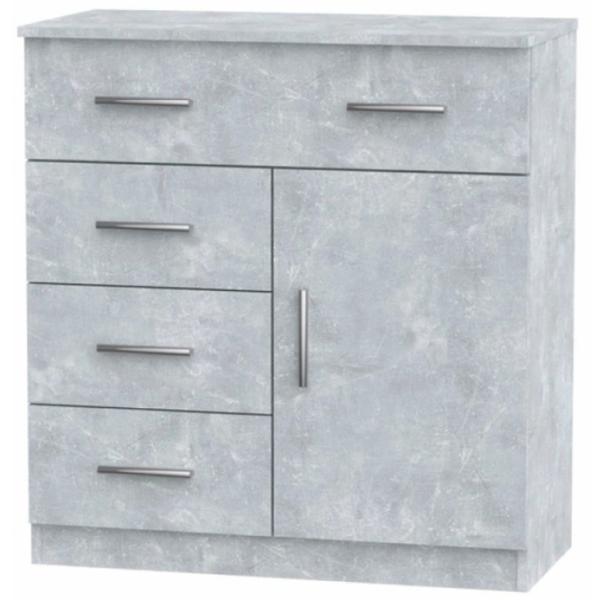 Комод KompaniT 1-3-1 84.9 x 80 x 39см / ЛДСП / Ателье Светлый photo 1