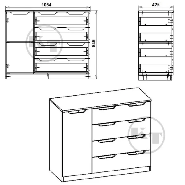 Comodă KompaniT 4+1М 84.9 x 105.4 x 42.5 / LPAL / Atelier Light photo 2 Comodă KompaniT 4+1М 84.9 x 105.4 x 42.5 / LPAL / Atelier Light photo 2
