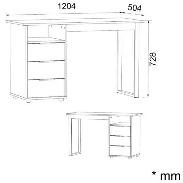 Офисный стол ML-Mobila Лофт-8 ДСП/ Серый photo 2