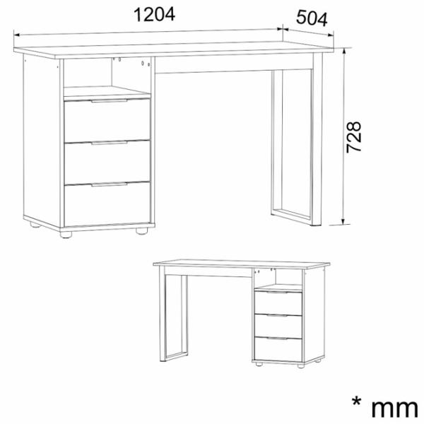 Офисный стол ML-Mobila Лофт-8 ДСП/ Серый photo 2