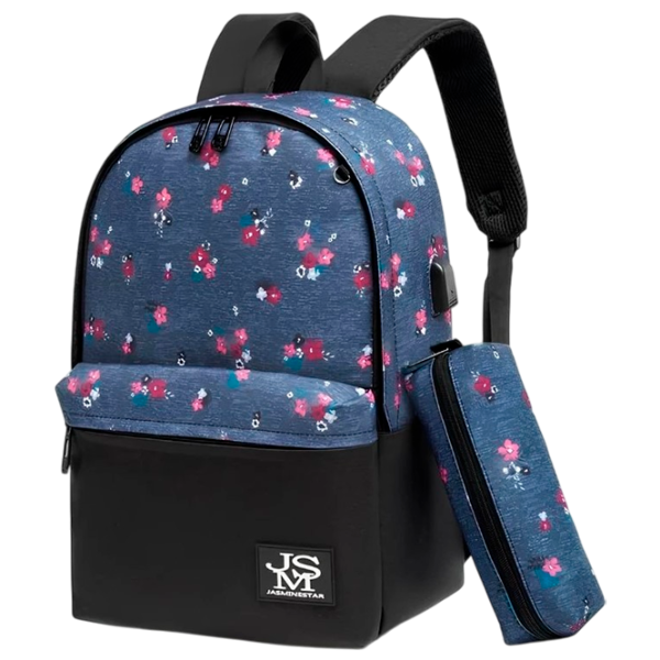 Ghiozdan pentru copii 4Play JMS  / Black Blue Flowers /  photo 1