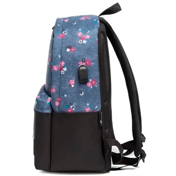 Ghiozdan pentru copii 4Play JMS  / Black Blue Flowers /  photo 3