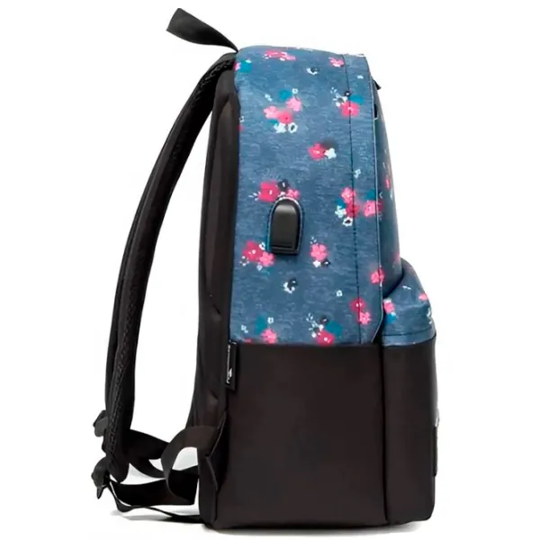 Ghiozdan pentru copii 4Play JMS  / Black Blue Flowers /  photo 5