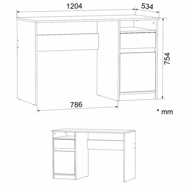 Masă de birou KompaniT Аспирант PAL/ Stejar Sonoma photo 2