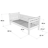 Кровать Mobicasa Grizzly 80 x 160 см / Дерево / Белый photo 4