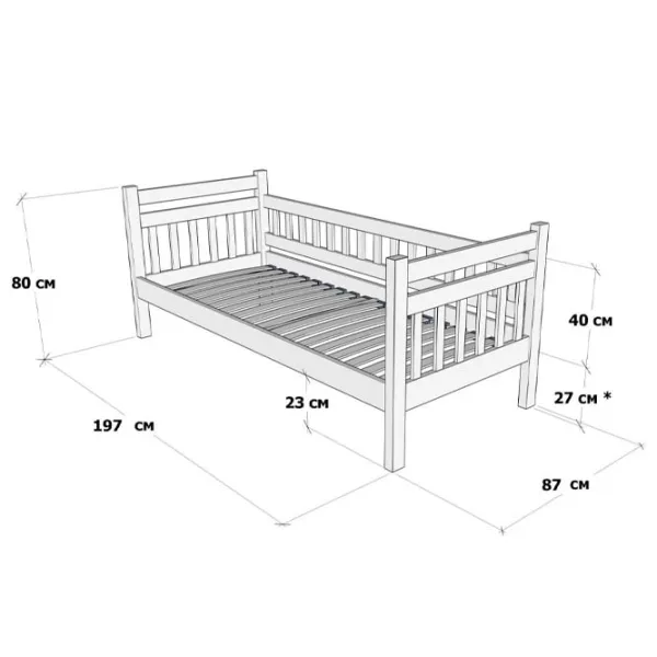 Pat Mobicasa Grizzly 80 x 190 cm / Lemn / White photo 4 Pat Mobicasa Grizzly 80 x 190 cm / Lemn / White photo 4