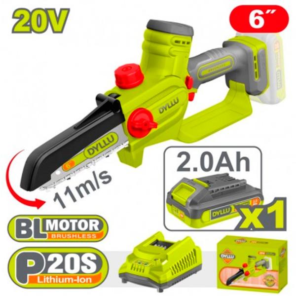 Fierăstrău cu lanţ DYLLU DTCLP562 cu acumulator/ Green photo 1