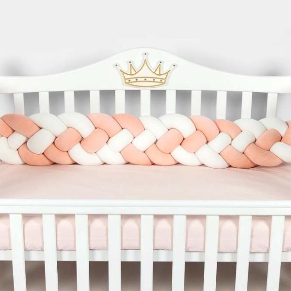 Barieră pentru pătuț PernaMea Cosita Powder pink / Bumbac photo 1