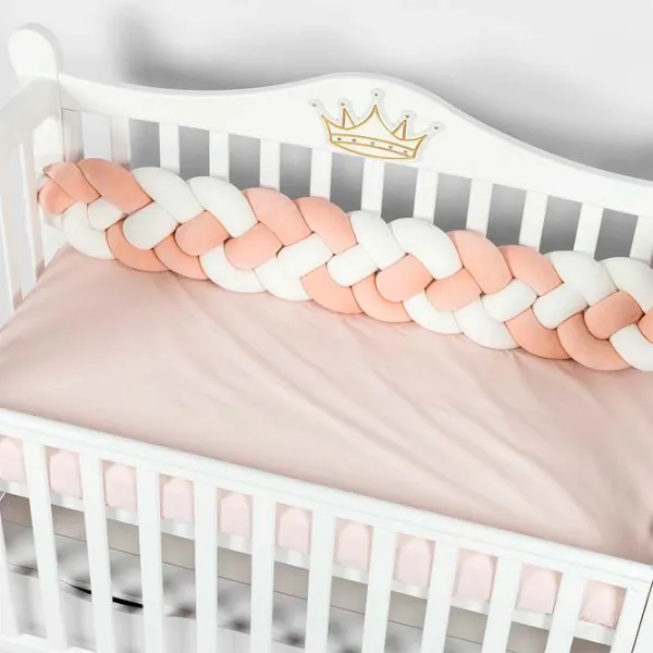 Barieră pentru pătuț PernaMea Cosita Powder pink / Bumbac photo 2