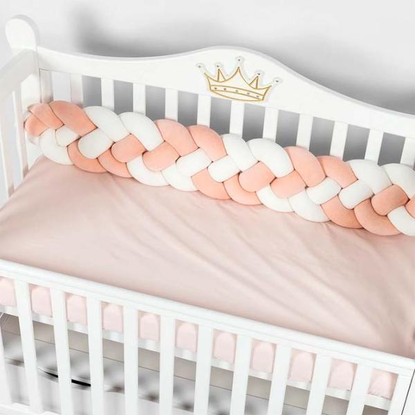 Barieră pentru pătuț PernaMea Cosita Powder pink / Bumbac photo 2
