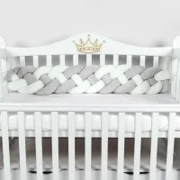 Barieră pentru pătuț PernaMea Cosita Gray / Bumbac