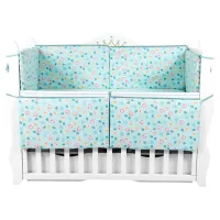 Барьер для кроватки PernaMea Baby Zoo Turcoaz / Хлопок