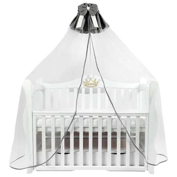 Baldachin pentru pătuț PernaMea Satin Grey / Bumbac photo 1