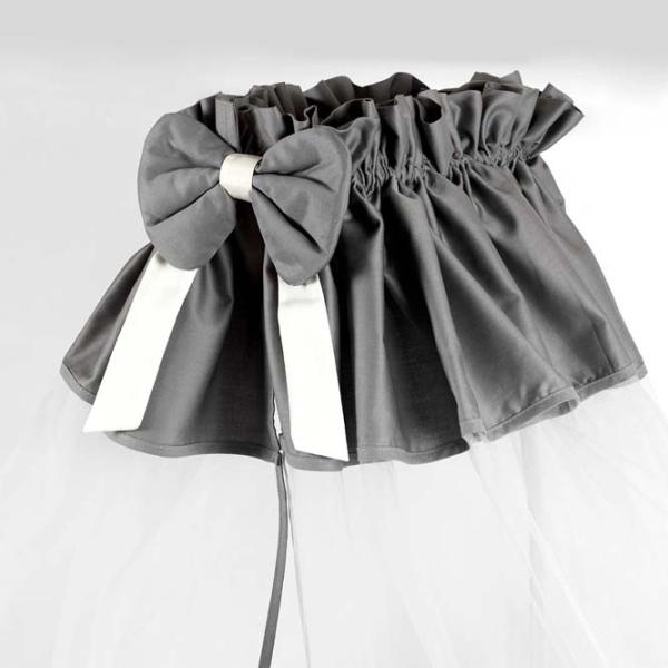 Baldachin pentru pătuț PernaMea Satin Grey / Bumbac photo 3