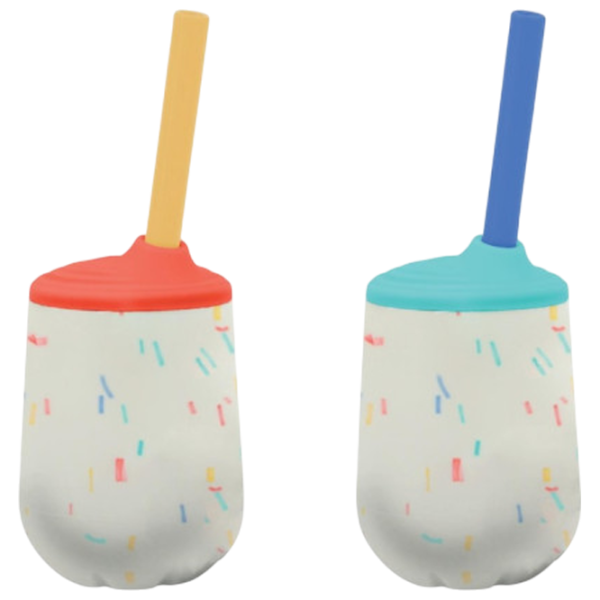 Sticluță cu pai Nuby NV04035 0.12l 12 luni / Silicon / Multicolor photo 1