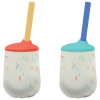 Sticluță cu pai Nuby NV04035 0.12l 12 luni / Silicon / Multicolor