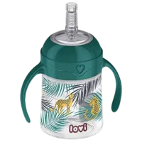 Sticluță cu pai Lovi Jungle Vibes 0.15l 6 luni / Silicon / Green photo 2