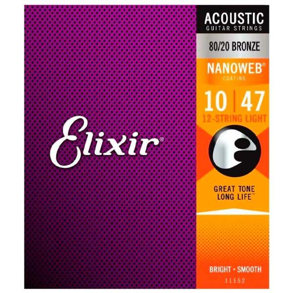 Струны Elixir 11152 NanoWeb  Фиолетовый / Бронза photo 1