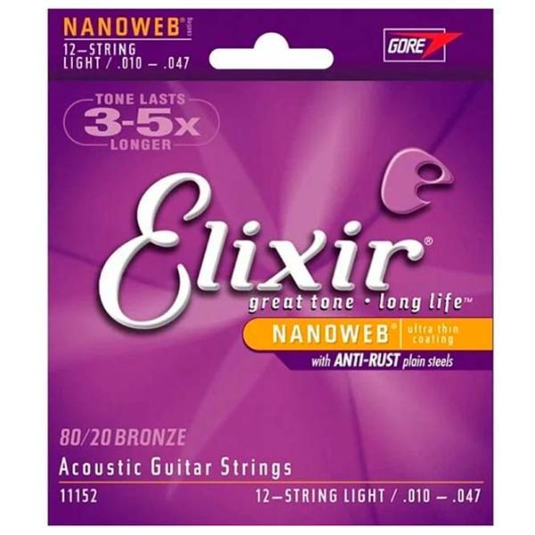 Струны Elixir 11152 NanoWeb  Фиолетовый / Бронза photo 2