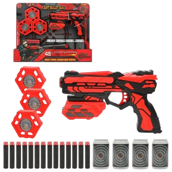 Бластер ChiToys Soft Bullet Gun FJ901 6+ / Стрел / Красный photo 5 Бластер ChiToys Soft Bullet Gun FJ901 6+ / Стрел / Красный photo 5