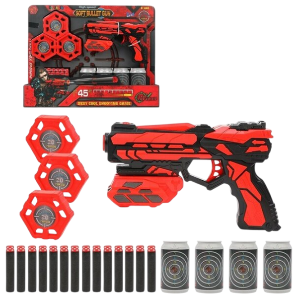 Бластер ChiToys Soft Bullet Gun FJ901 6+ / Стрел / Красный photo 5 Бластер ChiToys Soft Bullet Gun FJ901 6+ / Стрел / Красный photo 5