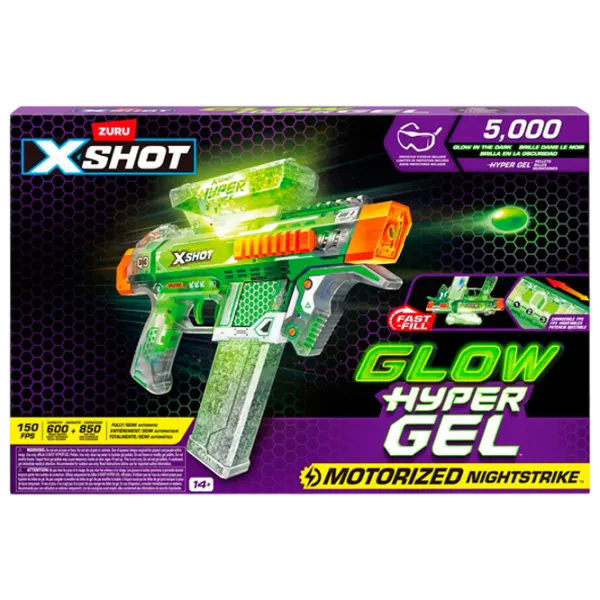 Бластер Zuru X-shot Glow Hyper Gel 36782 14+ / Гелевые шарики / Зеленый photo 3 Бластер Zuru X-shot Glow Hyper Gel 36782 14+ / Гелевые шарики / Зеленый photo 3