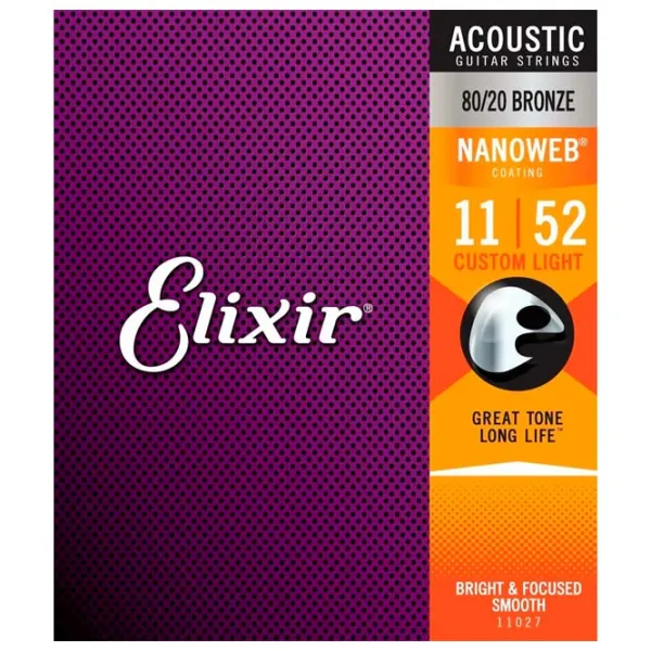 Струны Elixir 11027 Nanoweb  Фиолетовый / Бронза photo 1