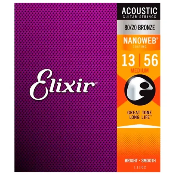 Струны Elixir 11102 NanoWeb  Фиолетовый / Бронза photo 1