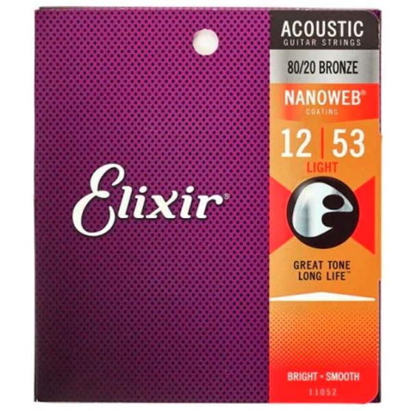 Струны Elixir 11052 NanoWeb  Фиолетовый / Бронза photo 1