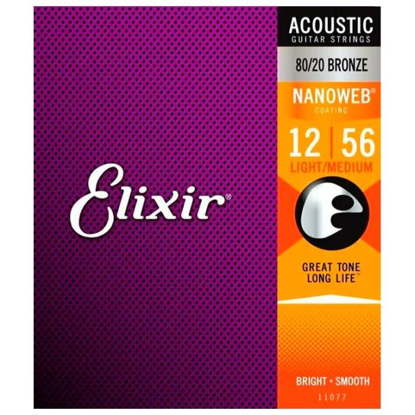 Струны Elixir 11077 NanoWeb  Фиолетовый / Бронза photo 1