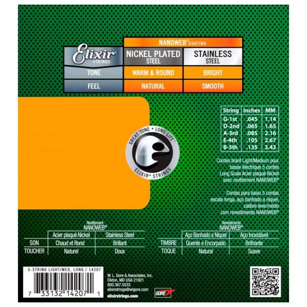 Струны Elixir Nanoweb  Зеленый / Никель photo 2