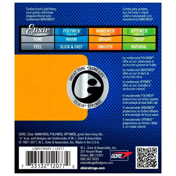 Струны Elixir Nanoweb  Синий / Никель photo 2