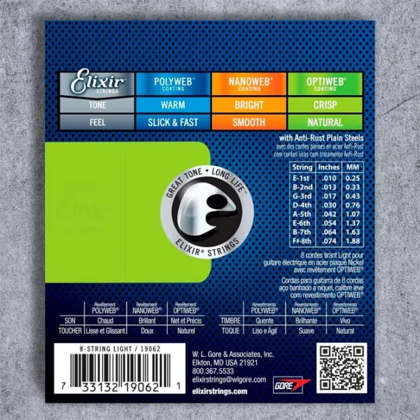 Струны Elixir Optiweb  Синий / Никель photo 2