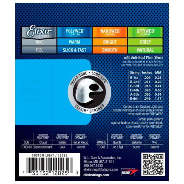 Струны Elixir Polyweb  Синий / Никель photo 2