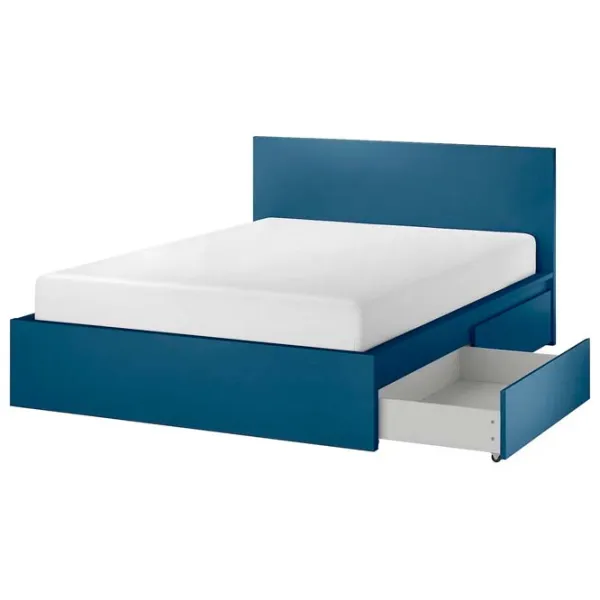 Кровать Ikea Malm Luroy 2 140 x 200 см / Шпон / Синий photo 1