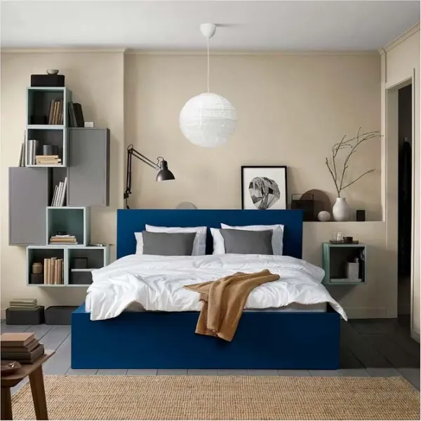 Кровать Ikea Malm Luroy 2 140 x 200 см / Шпон / Синий photo 3