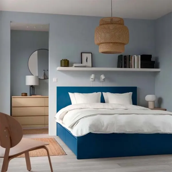 Кровать Ikea Malm Luroy 2 140 x 200 см / Шпон / Синий photo 9
