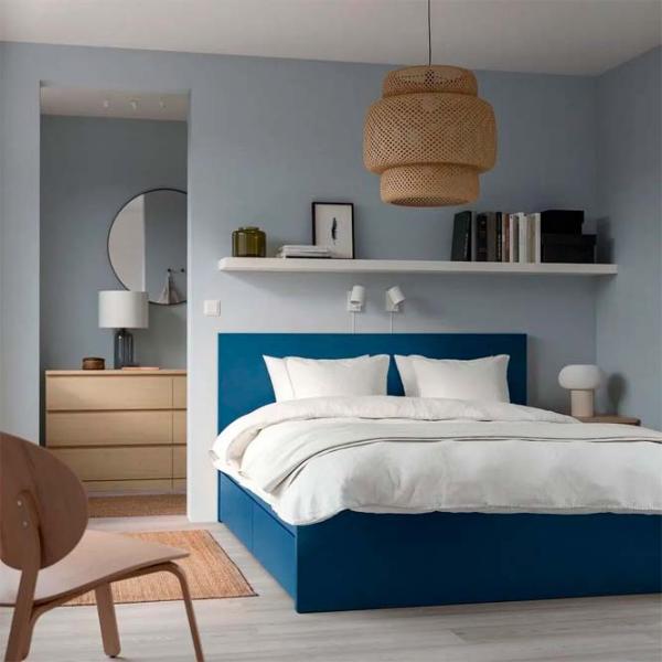 Кровать Ikea Malm Luroy 2 140 x 200 см / Шпон / Синий photo 9