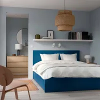 Кровать Ikea Malm Luroy 2 140 x 200 см / Шпон / Синий photo 9