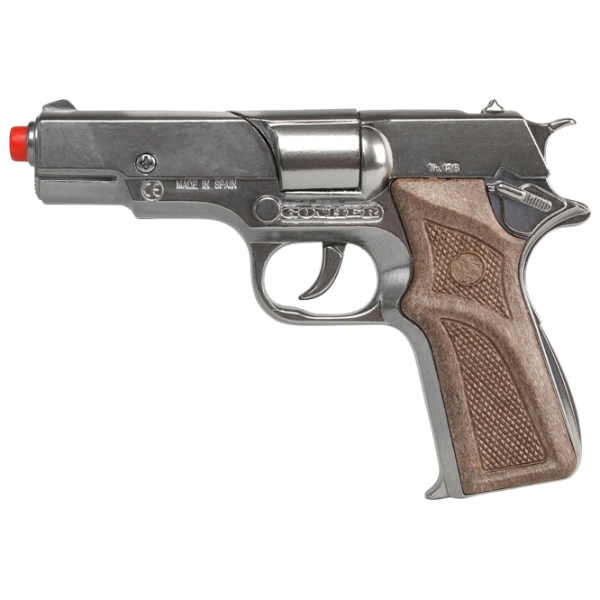 Pistol de jucărie Gonher Police 125/0 3+ / glonte / Silver photo 2 Pistol de jucărie Gonher Police 125/0 3+ / glonte / Silver photo 2