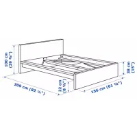 Кровать Ikea Malm/Luroy 140 x 200 см / Шпон / Черно-Коричневый photo 10