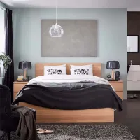 Кровать Ikea Malm/Luroy 140 x 200 см / Шпон / Дубовый шпон беленый photo 3