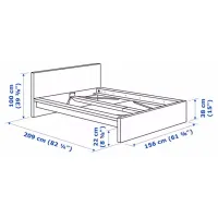 Кровать Ikea Malm/Luroy 140 x 200 см / Шпон / Белый photo 10