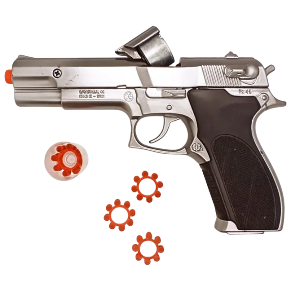 Pistol de jucărie Gonher Police 3045/0 3+ / glonte / Silver photo 5