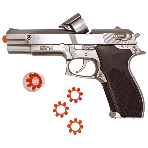 Pistol de jucărie Gonher Police 3045/0 3+ / glonte / Silver photo 5