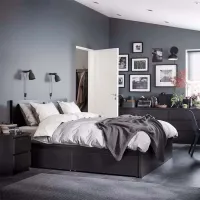 Кровать Ikea Malm 140 x 200 см / Шпон / Черно-Коричневый photo 3