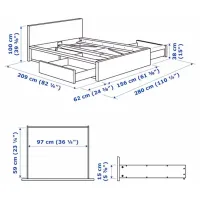 Кровать Ikea Malm 140 x 200 см / Шпон / Черно-Коричневый photo 10