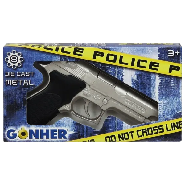 Pistol de jucărie Gonher Police 45/0 3+ / glonte / Silver photo 4 Pistol de jucărie Gonher Police 45/0 3+ / glonte / Silver photo 4