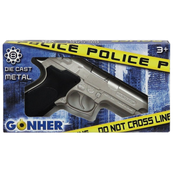 Pistol de jucărie Gonher Police 45/0 3+ / glonte / Silver photo 4 Pistol de jucărie Gonher Police 45/0 3+ / glonte / Silver photo 4