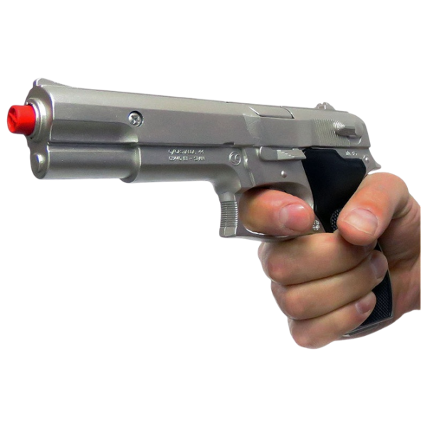Pistol de jucărie Gonher Police 45/0 3+ / glonte / Silver photo 5 Pistol de jucărie Gonher Police 45/0 3+ / glonte / Silver photo 5